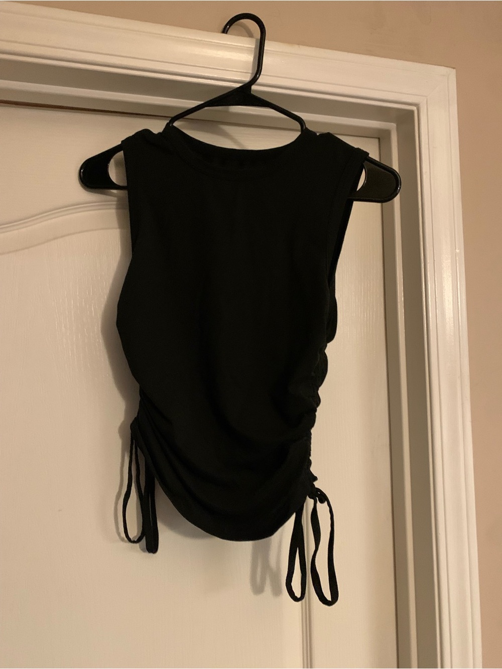SHEIN Black Side-Ruched Sleeveless Tank